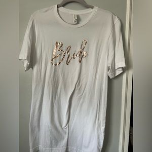 White bride Tshirt w/ rose gold letters